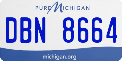 MI license plate DBN8664