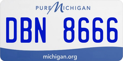 MI license plate DBN8666