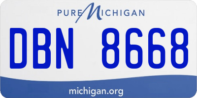 MI license plate DBN8668
