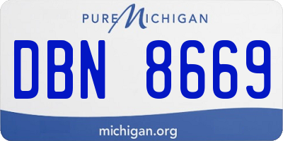 MI license plate DBN8669