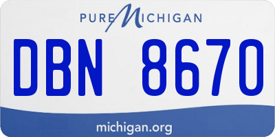MI license plate DBN8670