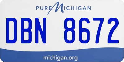 MI license plate DBN8672