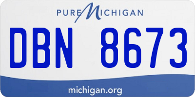 MI license plate DBN8673