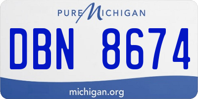 MI license plate DBN8674