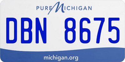 MI license plate DBN8675