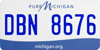 MI license plate DBN8676