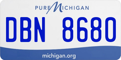 MI license plate DBN8680