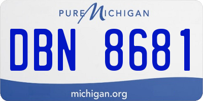 MI license plate DBN8681