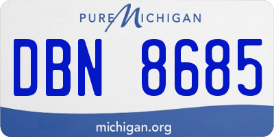 MI license plate DBN8685