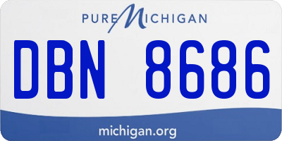MI license plate DBN8686
