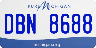 MI license plate DBN8688