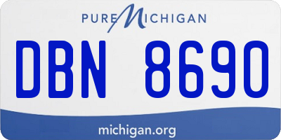 MI license plate DBN8690