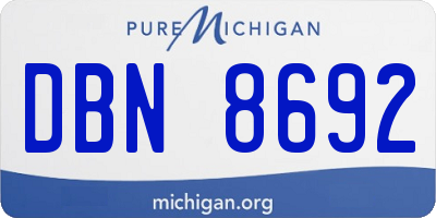 MI license plate DBN8692