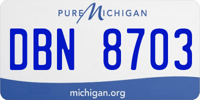 MI license plate DBN8703