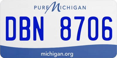 MI license plate DBN8706