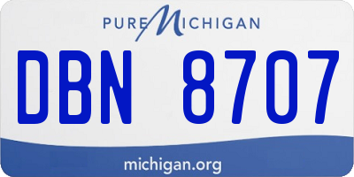 MI license plate DBN8707