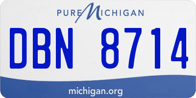MI license plate DBN8714