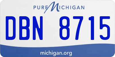 MI license plate DBN8715
