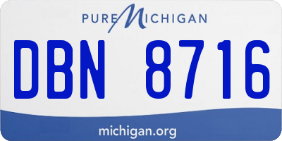 MI license plate DBN8716