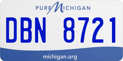 MI license plate DBN8721