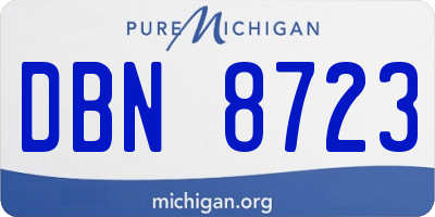 MI license plate DBN8723