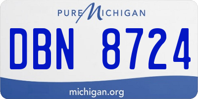 MI license plate DBN8724