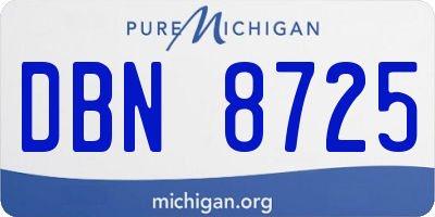 MI license plate DBN8725