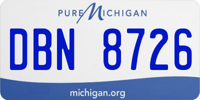 MI license plate DBN8726