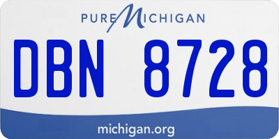MI license plate DBN8728