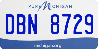 MI license plate DBN8729
