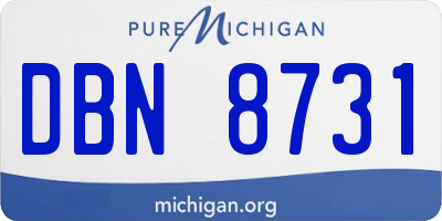 MI license plate DBN8731