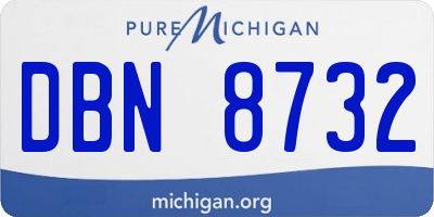 MI license plate DBN8732