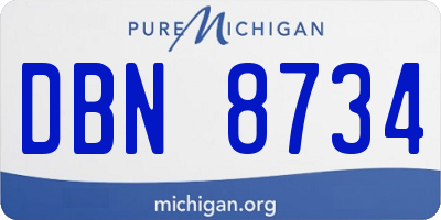 MI license plate DBN8734