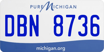MI license plate DBN8736