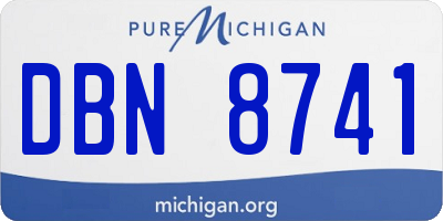 MI license plate DBN8741