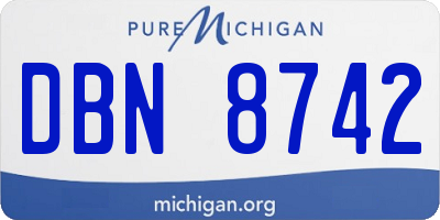 MI license plate DBN8742