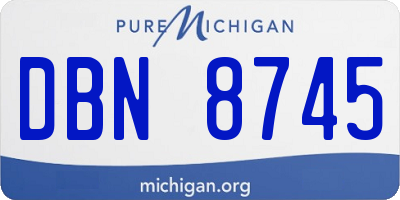 MI license plate DBN8745