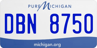 MI license plate DBN8750