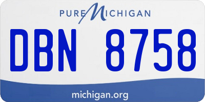 MI license plate DBN8758