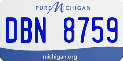 MI license plate DBN8759