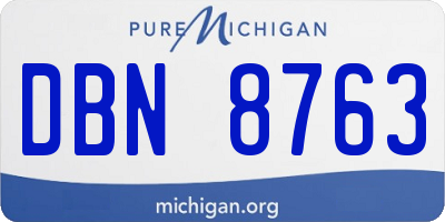 MI license plate DBN8763