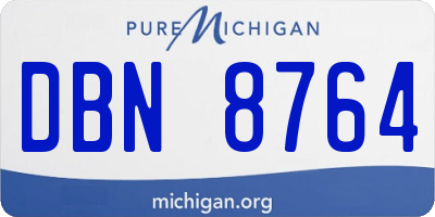MI license plate DBN8764