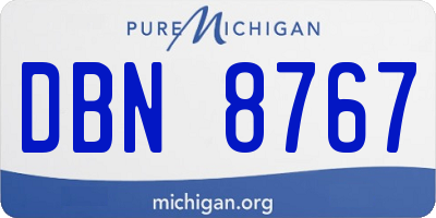 MI license plate DBN8767
