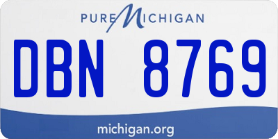 MI license plate DBN8769