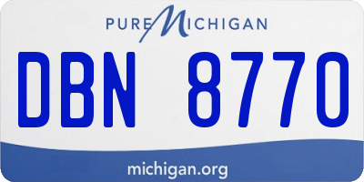 MI license plate DBN8770
