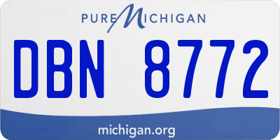 MI license plate DBN8772