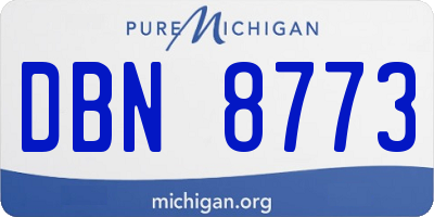 MI license plate DBN8773