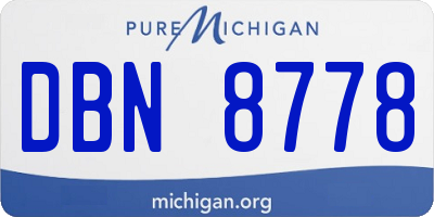MI license plate DBN8778