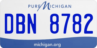 MI license plate DBN8782