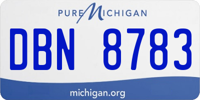 MI license plate DBN8783